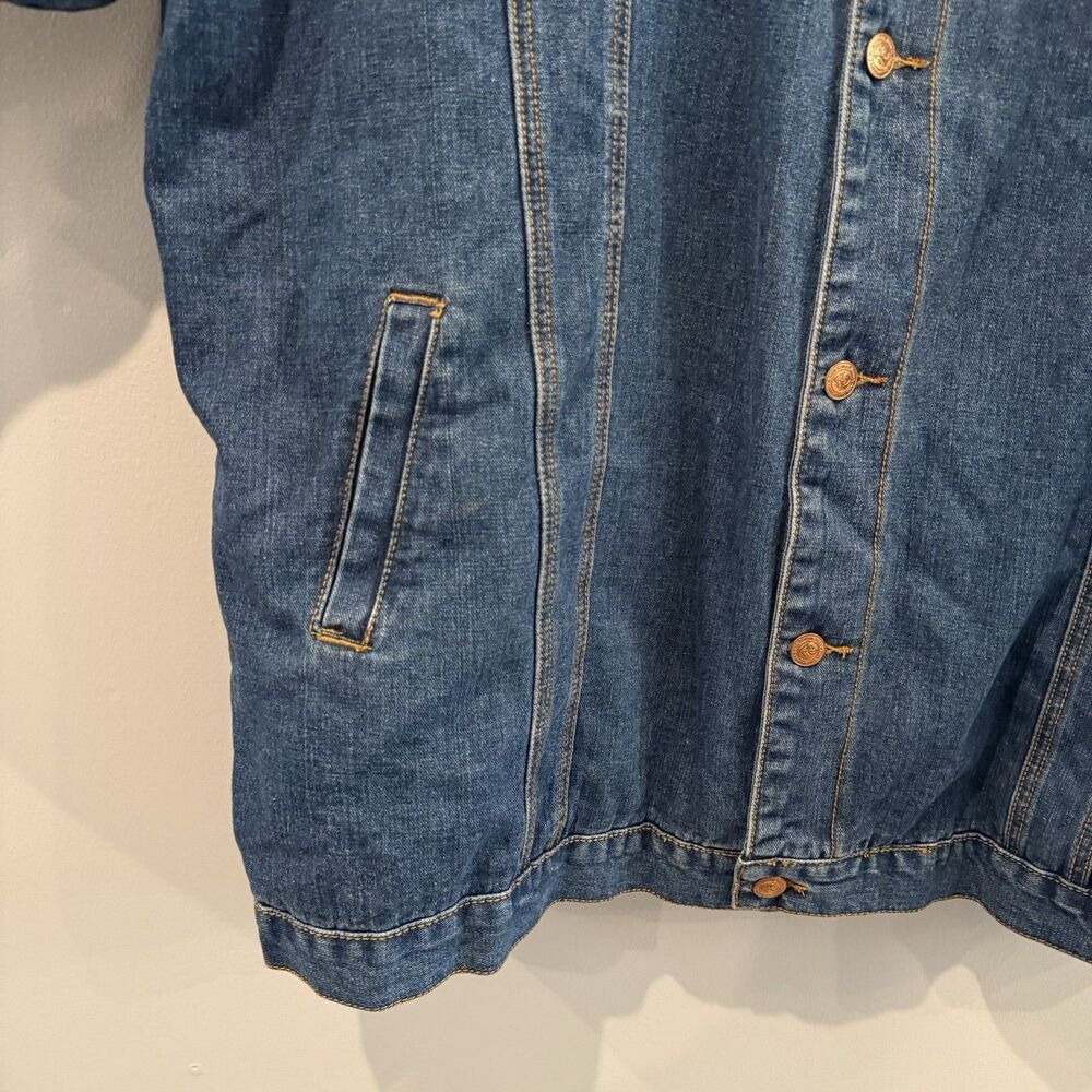VTG Denim Jacket Rock Canyon Sherpa Jean Trucker Cowboy Utility Sz 3x Mens - Picture 11 of 13